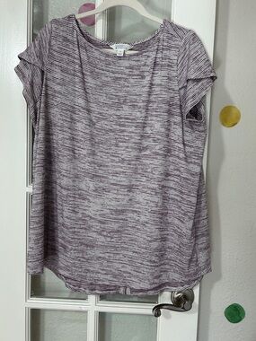Market & Spruce Heathered Lavender Short Sleeve Top